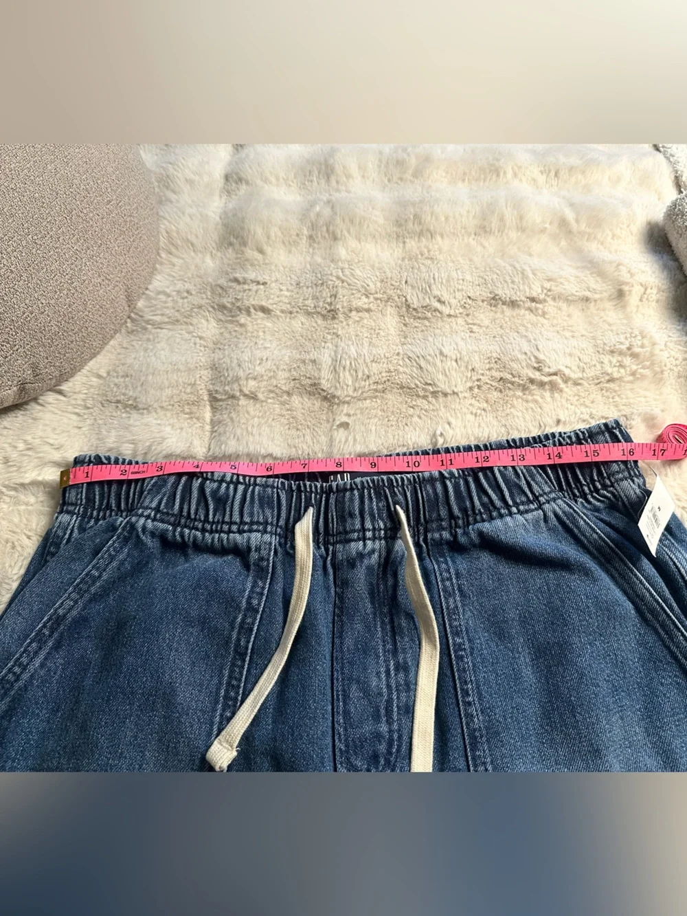 NWT Gap mid-rise Supersoft Pull-on Barrel Jeans size medium - Picture 7 of 11